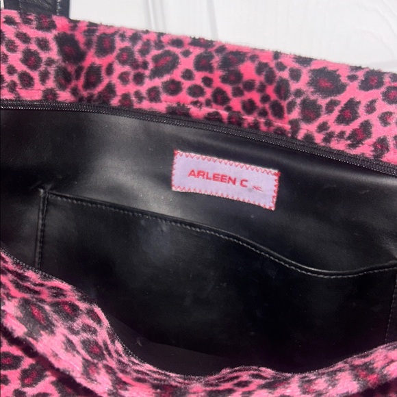 Arleen C inc Leopard Print Pink Tote Bag - Picture 2 of 5